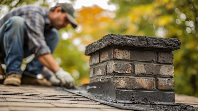 Chimney crown and shoulders freshly sealed in protective coating